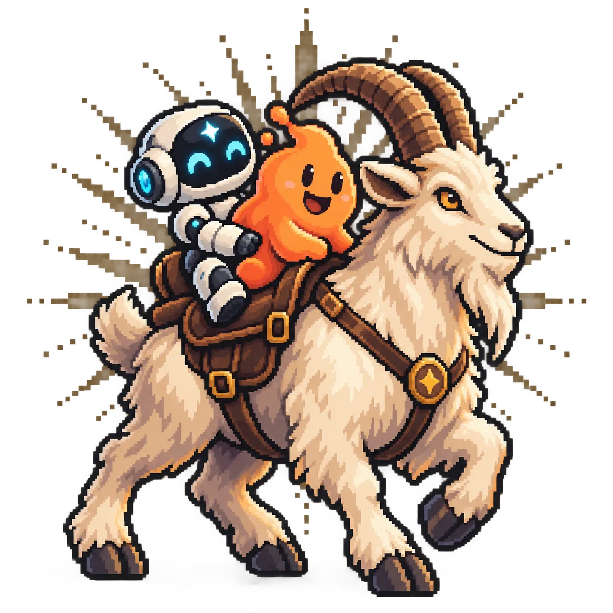 Claude Code i Codex jako dwa agenty kodujące pracujące jednocześnie nad jednym zleceniem - ilustracja pixel art